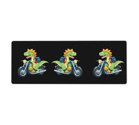 WHJSHOP Dinosaur Riding a Motorcycle Pattern Extra Large Mouse pad Mousepad 12x31.5in for Desktop Computers, laptops, Personal Computers