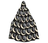 WHJSHOP Dolphin Crossing the Moon Picture Adult Hooded Cape Cloak for Halloween, Role-playing Costumes, and Theme Parties