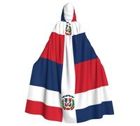 WHJSHOP Dominican Republic Pattern Halloween Adult Hooded Cloak is a super large, comfortable, and durable cloak