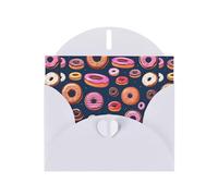 WHJSHOP Donuts collection flat lay Prints Greeting Card - Premium Pearlescent Paper, Double Sided Pearl Effect, Love Buckle Pearl Paper Envelope