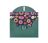 WHJSHOP Donuts collection flat lay Prints Greeting Card - Premium Pearlescent Paper, Double Sided Pearl Effect, Love Buckle Pearl Paper Envelope