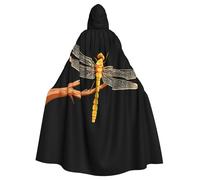 WHJSHOP Dragonfly on a tree branch Pattern Halloween Adult Hooded Cloak is a super large, comfortable, and durable cloak