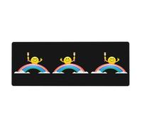WHJSHOP Draw a Rainbow Smiley face Pattern Extra Large Mouse pad Mousepad 12x31.5in for Desktop Computers, laptops, Personal Computers