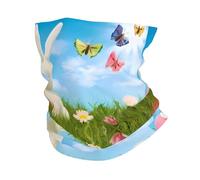 WHJSHOP Easter Bunny with Eggs and Spring Butterfly Prints Multifunctional Sports Headband - Seamless Workout Throw, Neck Gaiter for Hiking, Cycling & Beach Days