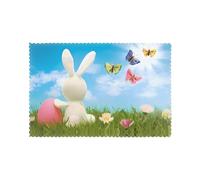 WHJSHOP Easter Bunny with Eggs and Spring Butterfly Prints Placemats Set of 6 12x18in - Transform Your Table into a Cozy Haven for Memorable Meals
