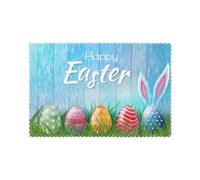 WHJSHOP Easter Egg Bunny Grass Wooden Prints Placemats Set of 6 12x18in - Transform Your Table into a Cozy Haven for Memorable Meals