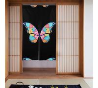 WHJSHOP Easter Eggs On Butterfly Wings Prints Door Curtain, Bathroom, Half Covered, Two partition Curtains 34x56in
