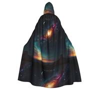 WHJSHOP Echoes of Existence Printing Halloween Adult Hooded Cape Large Hooded Cloak with Bow Tie, No Zipper