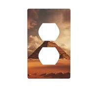 WHJSHOP Egyptian Pyramid in Desert Picture Double Socket Wall Panel Electrical Socket Cover Plate Shatter Decoration Durable 4.5x2.76in