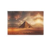 WHJSHOP Egyptian Pyramid in Desert Prints Placemats Set of 6 for Dining Table in Home & Kitchen - Washable, Heat Resistant, Thick and Wear-Resistant