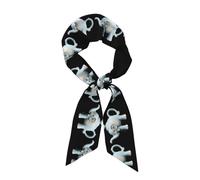 WHJSHOP Elephant Ceramic Teapot Printing Women's Fashion Scarf - Head Hair Accessories Versatile Scarf for Women Valentine's Day and Mother's Day, Black, One Size