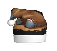 WHJSHOP Elephant in the sack Pattern Men's and women's plush Christmas hats, adult New Year's holiday party caps