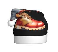 WHJSHOP Elephant in the shoe Pattern Men's and women's plush Christmas hats, adult New Year's holiday party caps