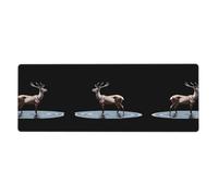 WHJSHOP Elk Stepping on The Water Pattern Extra Large Mouse pad Mousepad 12x31.5in for Desktop Computers, laptops, Personal Computers