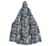 WHJSHOP Elk Surrounded By Jewelry Pattern Halloween Adult Hooded Cloak No Zipper, Comfortable & Durable for Role-Playing
