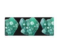 WHJSHOP Emerald Clover Crystal Prints Extra Large Mouse pad, Computer Office Anti Slip Gaming Keyboard Thickened Version 12x31.5in