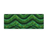 WHJSHOP Emerald Python Pattern Prints Extra Large Mouse pad, Computer Office Anti Slip Gaming Keyboard Thickened Version 12x31.5in