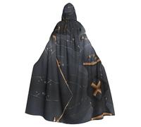 WHJSHOP Enchanted Plant Leaves Prints Adult Hooded Cape Cloak for Halloween, Role-Playing, and Costume Parties