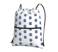 WHJSHOP Evil eyes Prints Drawstring Zipper Backpack - Lightweight Water-Resistant Sport Throw Bag with Front Pocket, Ideal for Gym, Travel & Hiking