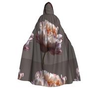 WHJSHOP Expanded peony flowers Pattern Halloween Adult Hooded Cloak No Zipper, Comfortable & Durable for Role-Playing