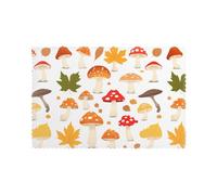 WHJSHOP Fallen Leaves and Mushrooms Prints Placemats Set of 6 12x18in - Transform Your Table into a Cozy Haven for Memorable Meals