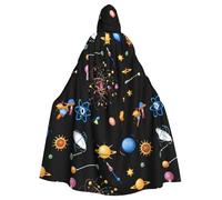 WHJSHOP Fantasy colorful balls Prints Halloween Adult Hooded Cloak No Zipper, Comfortable & Durable for Role-Playing