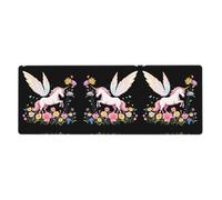 WHJSHOP Fantasy unicorn in the sea of flowers Pattern Extra large mouse pad Mousepad 12x31.5in for desktop computers, laptops, personal computers