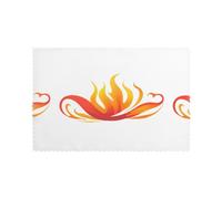 WHJSHOP Fiery red Flame Prints Placemats Set of 6 12x18in - Transform Your Table into a Cozy Haven for Memorable Meals