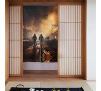 WHJSHOP Firefighters fighting fires Picture Door curtain partition splicing privacy protection suitable for kitchen, bathroom, room 34x56in