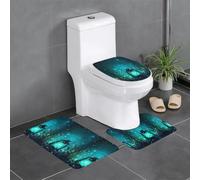 WHJSHOP Fireflies and Lantern Prints 3 Piece Bathroom Rugs Set 24x16in Plush Throw Mats for Comfort & Absorbency