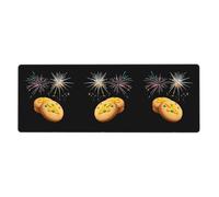 WHJSHOP Fireworks Mango Cookies Pattern Extra Large Mouse pad Mousepad 12x31.5in for Desktop Computers, laptops, Personal Computers