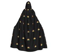 WHJSHOP Fireworks over the rainbow Picture Adult Hooded Cape Cloak for Halloween, Role-playing Costumes, and Theme Parties
