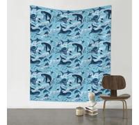WHJSHOP Fish and Octopus Prints Original Wall Decor Throw 60x51in - Boho Tapestry for Bedroom Dorm Room Beach Blanket Picnic Blanket