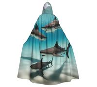 WHJSHOP fish in the deep sea Picture Adult Hooded Cape Cloak for Halloween, Role-playing Costumes, and Theme Parties