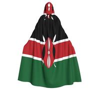 WHJSHOP Flag of Kenya Pattern Halloween Adult Hooded Cloak is a super large, comfortable, and durable cloak