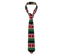 WHJSHOP Flag of Kenya Prints Men's Necktie - Stylish and Durable Polyester Fiber Tie for Business, Daily Life, and Special Occasions, Black, One Size