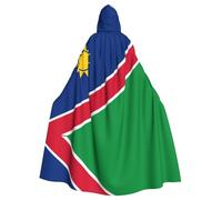 WHJSHOP Flag of Namibia Pattern Halloween Adult Hooded Cloak No Zipper, Comfortable & Durable for Role-Playing