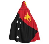 WHJSHOP Flag of Papua New Guinea Prints Adult Hooded Cape Cloak for Halloween, Role-Playing, and Costume Parties