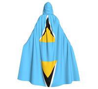 WHJSHOP Flag Of Saint Lucia Picture Halloween Adult Hooded Cape Men'S And Women'S Clothing Mantle Role-Playing