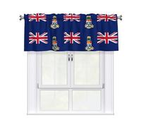 WHJSHOP Flag of The Cayman Islands Printing Short Curtains with Valance Rod 54x18in, Light Filtering, Easy Installation for Kitchen, Bathroom, Laundry Room, Studio