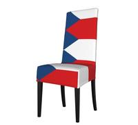 WHJSHOP Flag of the Czech Republic Pattern Protection Cover for Dining Chair - Soft, Comfortable, Wrinkle-Resistant Elastic Fits Most Armless Chairs