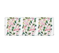 WHJSHOP Flamingo Bird Round Leaves Mouse Pad 12x31.5in Extended Gaming Mat