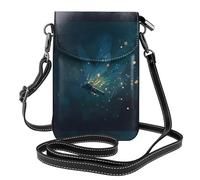 WHJSHOP Flash Firefly Picture Small Leather Women'S Crossbody Flip Phone Bag, Waterproof And Durable