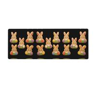 WHJSHOP Floral Bunny Cookies Pattern Extra Large Mouse pad Mousepad 12x31.5in for Desktop Computers, laptops, Personal Computers