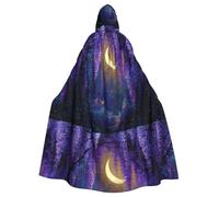 WHJSHOP Flowering vines under the moon Prints Adult Hooded Cape Cloak for Halloween, Role-Playing, and Costume Parties