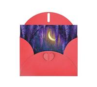 WHJSHOP Flowering vines under the moon Prints Greeting Card - Premium Pearlescent Paper, Double Sided Pearl Effect, Love Buckle Pearl Paper Envelope