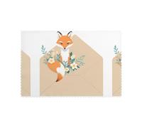 WHJSHOP Flowers and Fox On The Envelope Prints Placemats Set of 6 12x18in - Heat Resistant Table Layers for Homes, Hotels & Stylish Dining