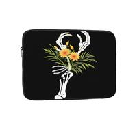WHJSHOP Flowers on The skeleton's Palm Pattern Laptop Case - Shockproof Portable Laptop Sleeve Bag for Men and Women Business Travel, School, and Office Use