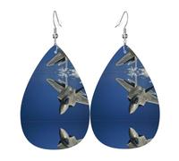 WHJSHOP Flying Airplane Prints Dangle Leather Earrings - Chic Water Drop Drops for Festive Style & Everyday Sparkle