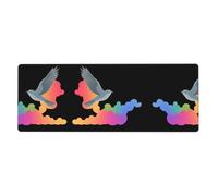 WHJSHOP Flying Doves Among Colorful Clouds Pattern Extra Large Mouse pad Mousepad 12x31.5in for Desktop Computers, laptops, Personal Computers